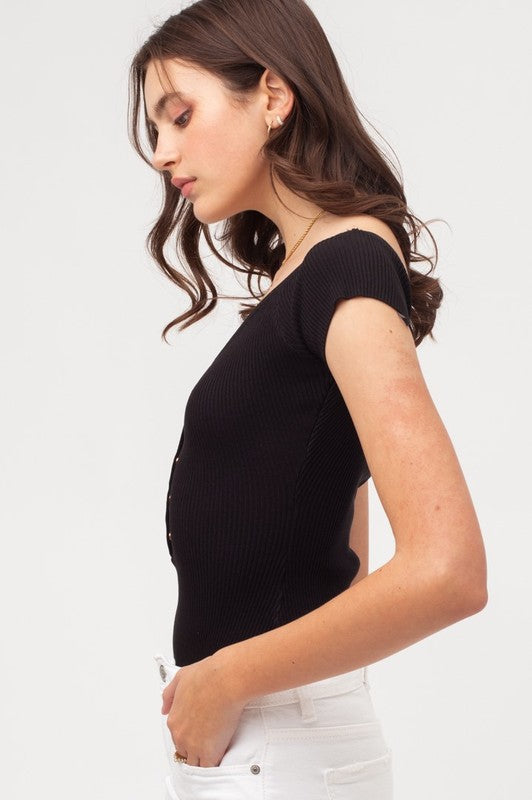 Unfazed Short Sleeve Sweater Crop