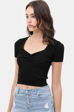 Load image into Gallery viewer, Unfazed Short Sleeve Sweater Crop
