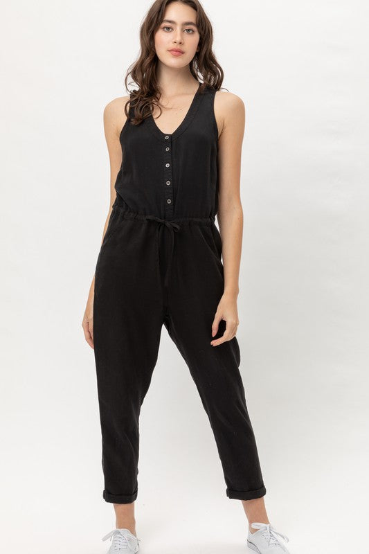 Salona Tie Waist Jumpsuit