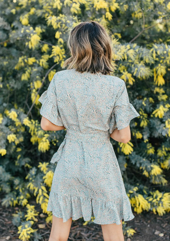 Wild Flower Mini Wrap Dress