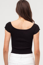 Load image into Gallery viewer, Unfazed Short Sleeve Sweater Crop
