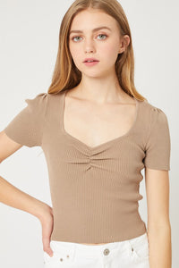 Unfazed Short Sleeve Sweater Crop