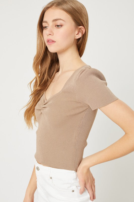 Unfazed Short Sleeve Sweater Crop