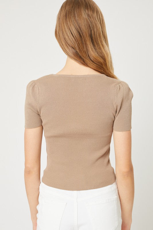 Unfazed Short Sleeve Sweater Crop